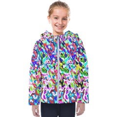 Colorful Paint Texture                                                   Kids  Hooded Puffer Jacket