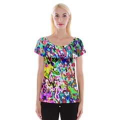 Colorful Paint Texture                                                    Women s Cap Sleeve Top by LalyLauraFLM