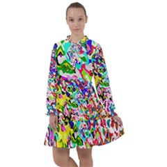 Colorful Paint Texture                                                      All Frills Chiffon Dress