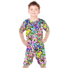 Colorful Paint Texture                                                 Kids  Tee And Shorts Set