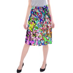 Colorful Paint Texture                                                Midi Beach Skirt by LalyLauraFLM