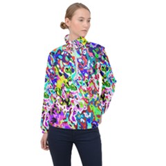 Colorful Paint Texture                                                    Women Half Zip Windbreaker