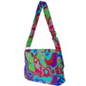 Colorful distorted shapes on a grey background                                                     Full Print Messenger Bag View2