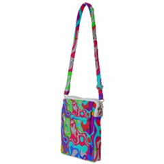 Colorful Distorted Shapes On A Grey Background                                                     Multi Function Travel Bag by LalyLauraFLM