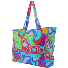 Colorful Distorted Shapes On A Grey Background                                                    Simple Shoulder Bag by LalyLauraFLM