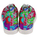 Colorful distorted shapes on a grey background                                                    Men s Mid-Top Canvas Sneakers View4