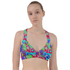 Colorful Distorted Shapes On A Grey Background                                                         Sweetheart Sports Bra by LalyLauraFLM