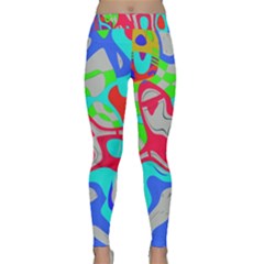 Colorful Distorted Shapes On A Grey Background                                                     Yoga Leggings by LalyLauraFLM