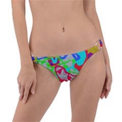 Colorful Distorted Shapes On A Grey Background                                                     Ring Detail Bikini Bottom by LalyLauraFLM