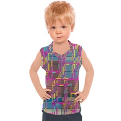 Colorful Shapes Texture                                                 Kids  Mesh Tank Top