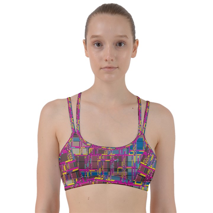 Colorful shapes texture                                                      Line Them Up Sports Bra