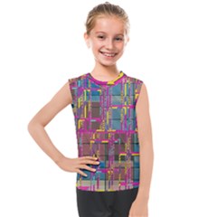 Colorful Shapes Texture                                                   Kids  Mesh Tank Top