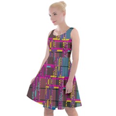 Colorful Shapes Texture                                                     Knee Length Skater Dress by LalyLauraFLM