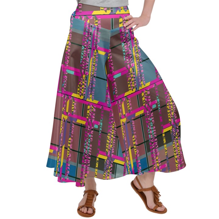 Colorful shapes texture                                                  Satin Palazzo Pants