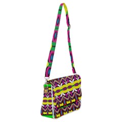 Colorful Shapes                                               Shoulder Bag With Back Zipper by LalyLauraFLM