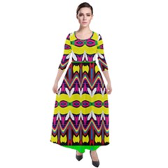 Colorful Shapes                                                     Quarter Sleeve Maxi Velour Dress by LalyLauraFLM