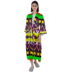 Colorful Shapes                                              Maxi Satin Kimono