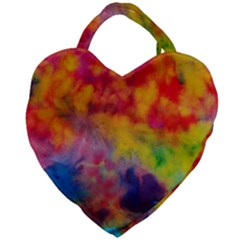 Colorful Watercolors Texture                                                    Giant Heart Shaped Tote by LalyLauraFLM