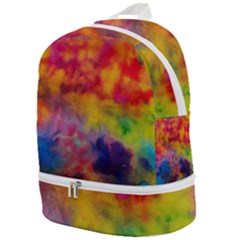 Colorful Watercolors Texture                                                Zip Bottom Backpack