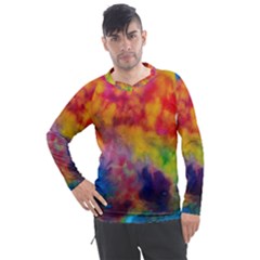 Colorful Watercolors Texture                                                 Men s Pique Long Sleeve Tee