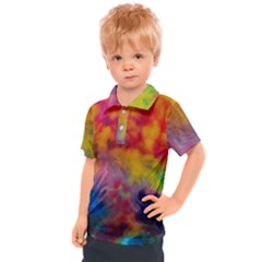 Colorful Watercolors Texture                                                  Kids  Polo Tee