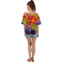 Colorful watercolors texture                                                   Off Shoulder Short Sleeve Top View2