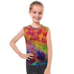 Colorful Watercolors Texture                                                    Kids  Mesh Tank Top