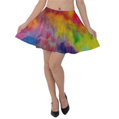 Colorful Watercolors Texture                                                   Velvet Skater Skirt by LalyLauraFLM