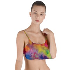 Colorful Watercolors Texture                                                    Layered Top Bikini Top by LalyLauraFLM