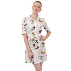 Lucha-adore Belted Shirt Dress