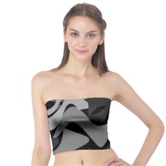 Trippy, Asymmetric Black And White, Paint Splash, Brown, Army Style Camo, Dotted Abstract Pattern Tube Top by Casemiro