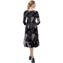 Trippy, asymmetric Black and white, Paint Splash, Brown, Army Style Camo, Dotted Abstract Pattern Ruffle End Midi Chiffon Dress View2