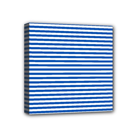 Classic Marine Stripes Pattern, Retro Stylised Striped Theme Mini Canvas 4  X 4  (stretched) by Casemiro