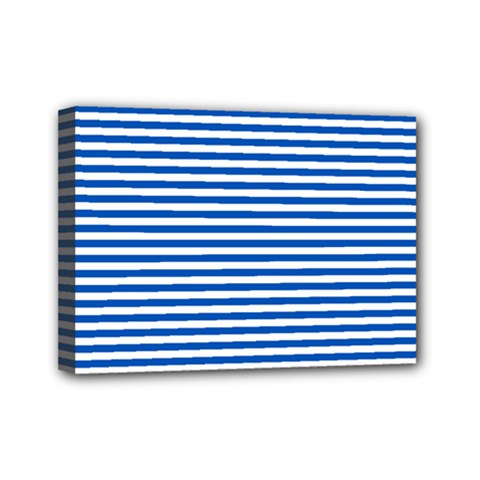 Classic Marine Stripes Pattern, Retro Stylised Striped Theme Mini Canvas 7  X 5  (stretched) by Casemiro