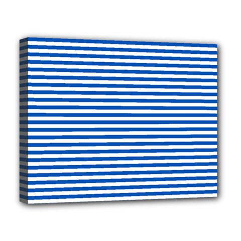 Classic Marine Stripes Pattern, Retro Stylised Striped Theme Deluxe Canvas 20  X 16  (stretched) by Casemiro