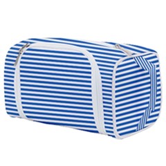 Classic Marine Stripes Pattern, Retro Stylised Striped Theme Toiletries Pouch by Casemiro