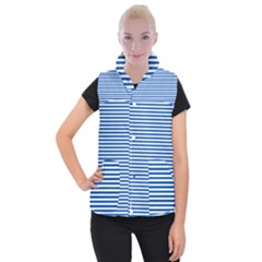 Classic Marine Stripes Pattern, Retro Stylised Striped Theme Women s Button Up Vest by Casemiro