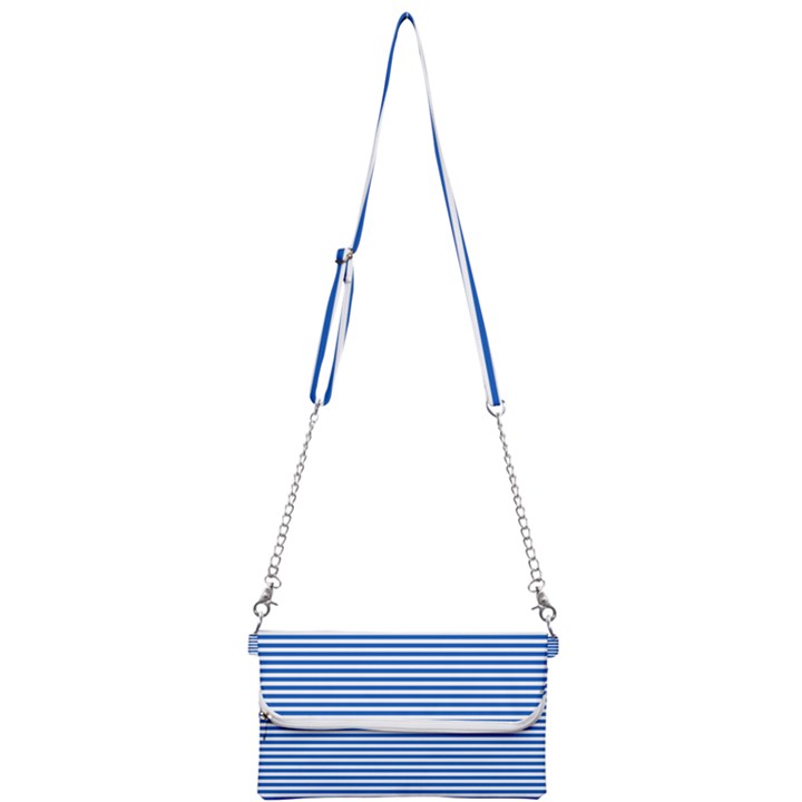 Classic marine stripes pattern, retro stylised striped theme Mini Crossbody Handbag