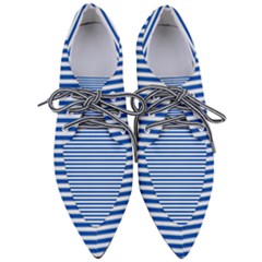 Classic Marine Stripes Pattern, Retro Stylised Striped Theme Pointed Oxford Shoes by Casemiro