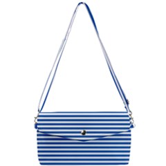 Classic Marine Stripes Pattern, Retro Stylised Striped Theme Removable Strap Clutch Bag by Casemiro