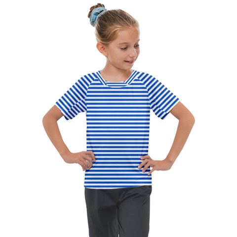 Classic Marine Stripes Pattern, Retro Stylised Striped Theme Kids  Mesh Piece Tee by Casemiro