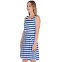 Classic marine stripes pattern, retro stylised striped theme Knee Length Skater Dress With Pockets View2