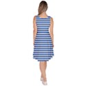 Classic marine stripes pattern, retro stylised striped theme Knee Length Skater Dress With Pockets View4