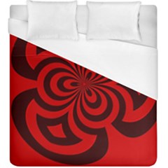 Spiral Abstraction Red, Abstract Curves Pattern, Mandala Style Duvet Cover (king Size) by Casemiro