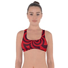 Spiral Abstraction Red, Abstract Curves Pattern, Mandala Style Got No Strings Sports Bra by Casemiro