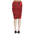 Spiral Abstraction Red, abstract curves pattern, mandala style Midi Wrap Pencil Skirt View2