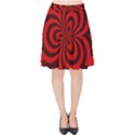 Spiral Abstraction Red, abstract curves pattern, mandala style Velvet High Waist Skirt View1