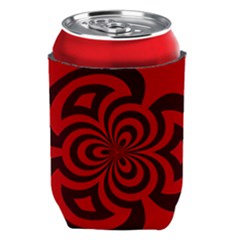 Spiral Abstraction Red, Abstract Curves Pattern, Mandala Style Can Holder by Casemiro