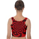 Spiral Abstraction Red, abstract curves pattern, mandala style Velvet Crop Top View2