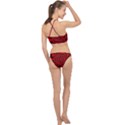 Spiral Abstraction Red, abstract curves pattern, mandala style Racer Front Bikini Set View2